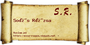 Soós Rózsa névjegykártya