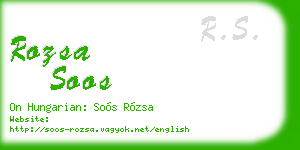 rozsa soos business card